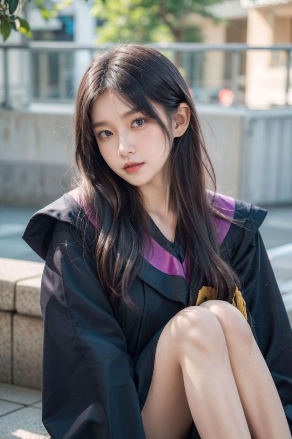    《AI美女-拟实-博士服女生》毕业制服性感私房照大尺度诱惑写真第70张图片