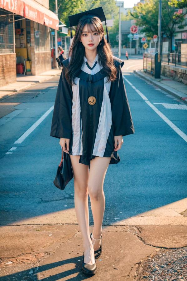    《AI美女-拟实-博士服女生》毕业制服性感私房照大尺度诱惑写真第71张图片