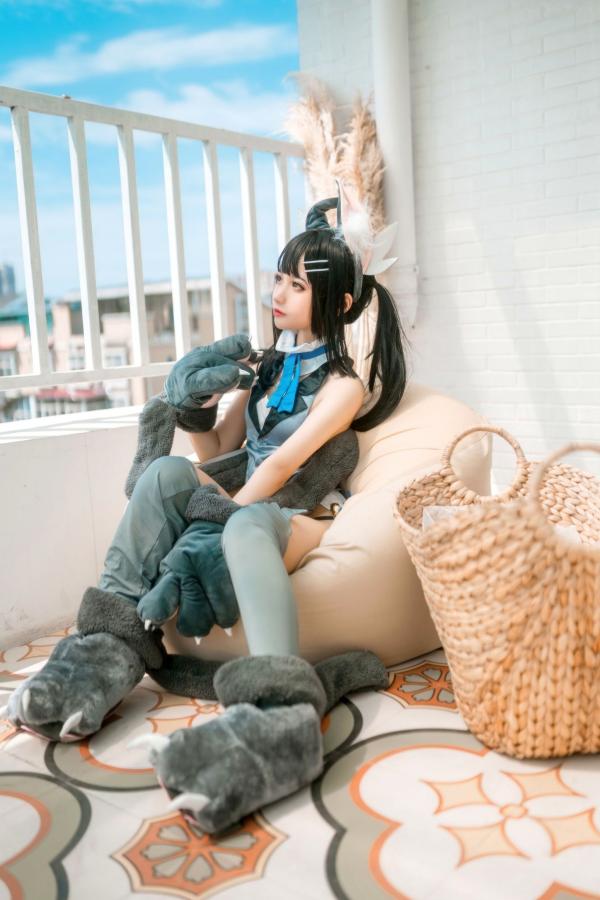 蠢沫沫  蠢沫沫-美游-魔法少女-伊莉雅 阳台兽耳萌系Cosplay性感私房写真第3张图片