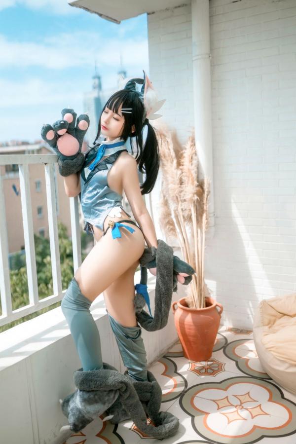 蠢沫沫  蠢沫沫-美游-魔法少女-伊莉雅 阳台兽耳萌系Cosplay性感私房写真第18张图片