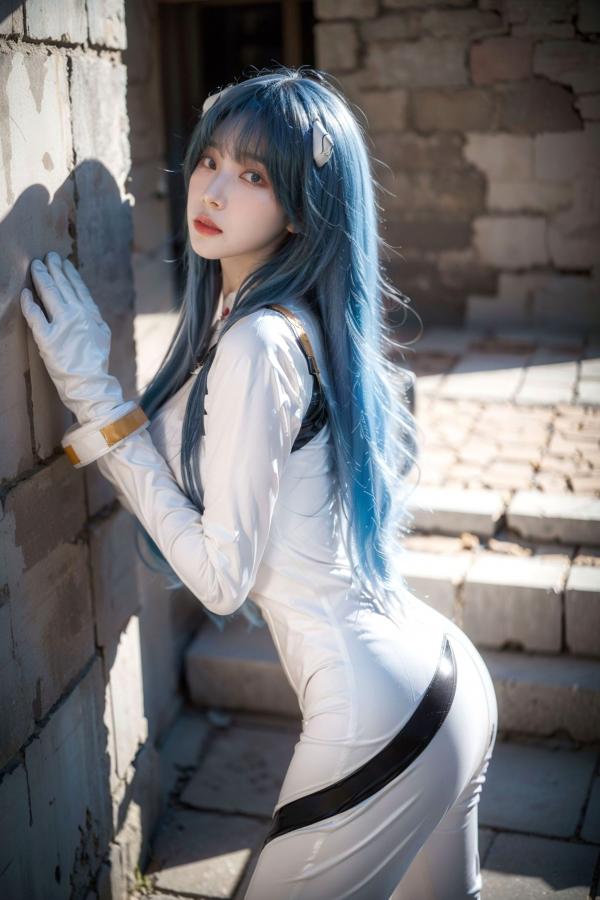   AI美女拟实写真 安吉拉·巴尔扎克紧身战斗服角色扮演 户外街拍极品身材视觉盛宴第9张图片