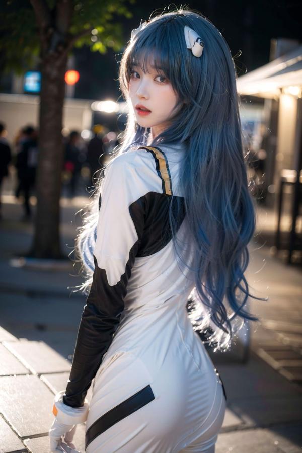   AI美女拟实写真 安吉拉·巴尔扎克紧身战斗服角色扮演 户外街拍极品身材视觉盛宴第14张图片