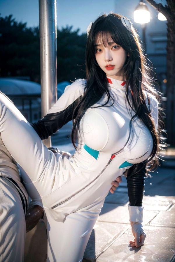   AI美女拟实写真 安吉拉·巴尔扎克紧身战斗服角色扮演 户外街拍极品身材视觉盛宴第17张图片