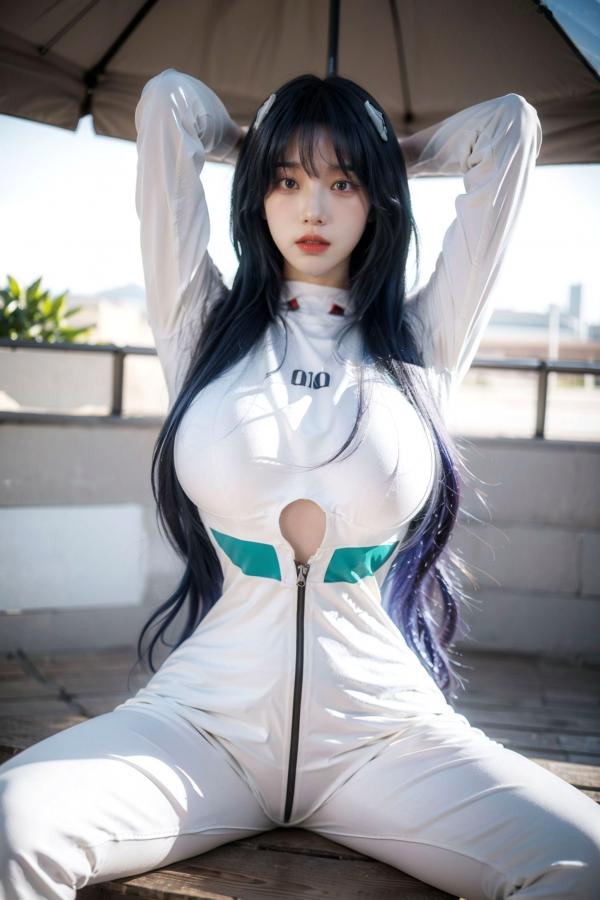   AI美女拟实写真 安吉拉·巴尔扎克紧身战斗服角色扮演 户外街拍极品身材视觉盛宴第19张图片