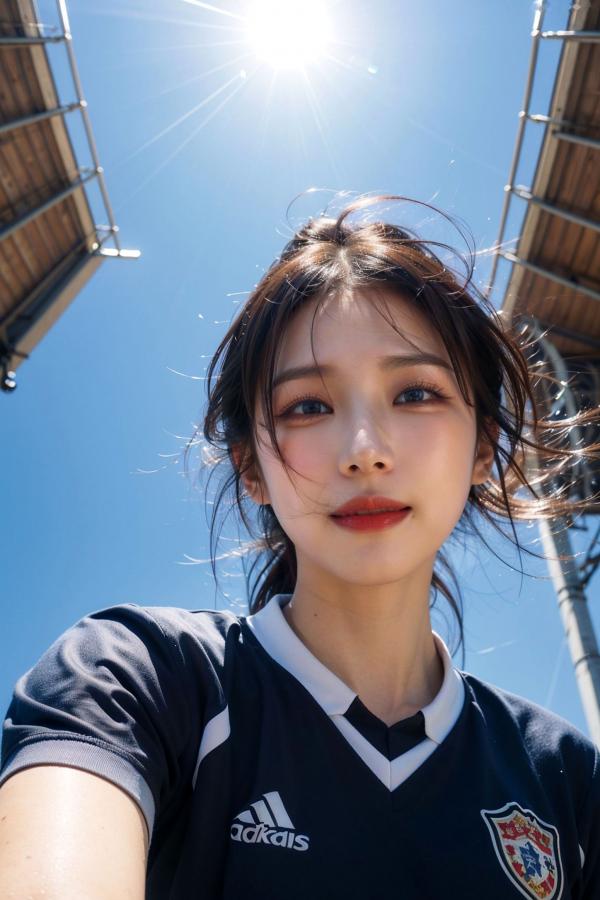   AI美女拟实写真 绿茵场足球宝贝 阳光户外运动风性感大尺度诱惑第18张图片