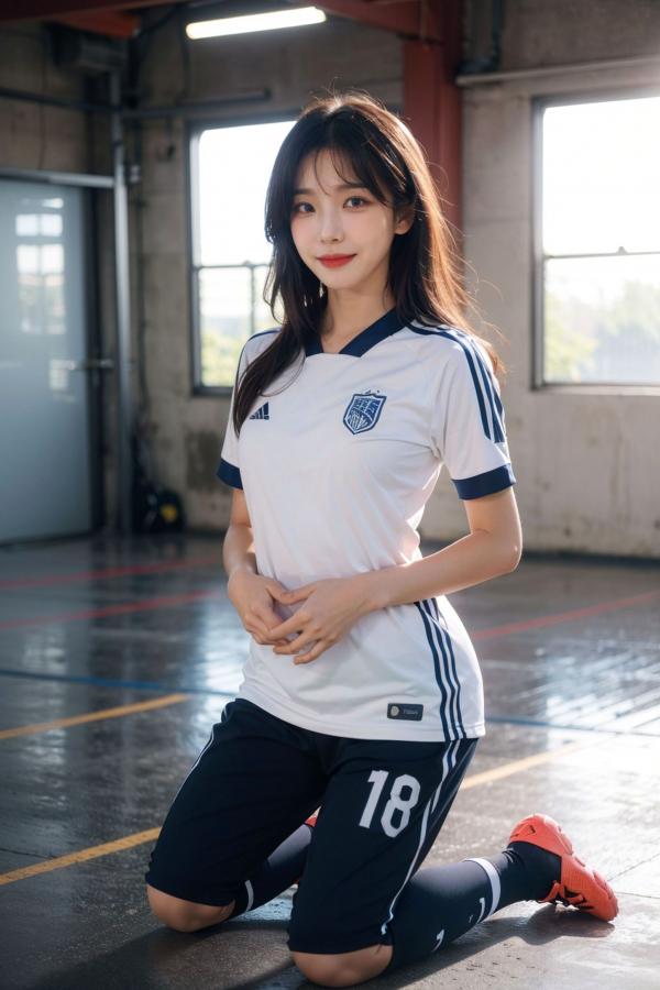   AI美女拟实写真 绿茵场足球宝贝 阳光户外运动风性感大尺度诱惑第19张图片