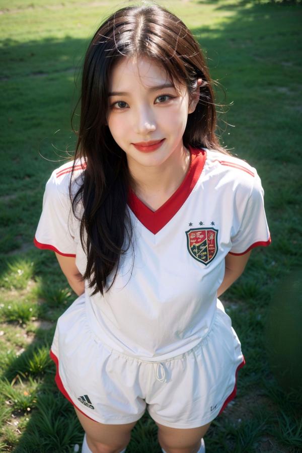   AI美女拟实写真 绿茵场足球宝贝 阳光户外运动风性感大尺度诱惑第43张图片