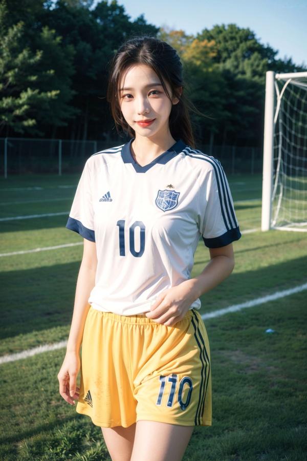   AI美女拟实写真 绿茵场足球宝贝 阳光户外运动风性感大尺度诱惑第75张图片