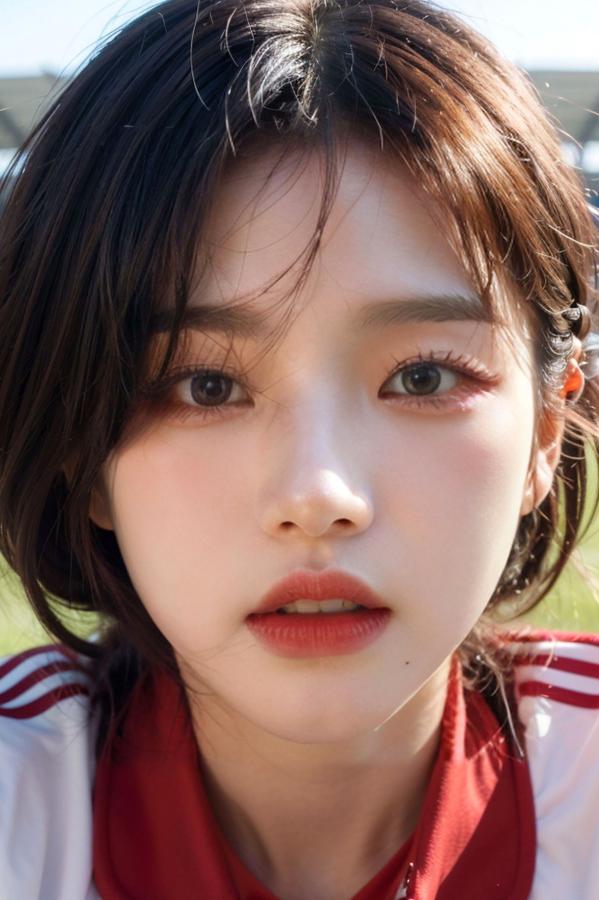   AI美女拟实写真 绿茵场足球宝贝 阳光户外运动风性感大尺度诱惑第95张图片