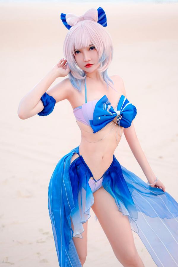Potato Godzilla  Potato-Godzilla-Kokomi-Bikini-原神-珊瑚宫心海-比基尼沙滩COSPLAY性感写真第1张图片