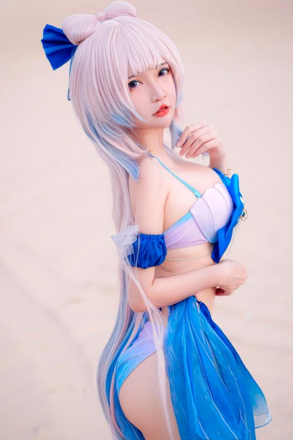 Potato Godzilla  Potato-Godzilla-Kokomi-Bikini-原神-珊瑚宫心海-比基尼沙滩COSPLAY性感写真第4张图片