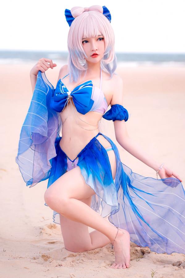 Potato Godzilla  Potato-Godzilla-Kokomi-Bikini-原神-珊瑚宫心海-比基尼沙滩COSPLAY性感写真第11张图片