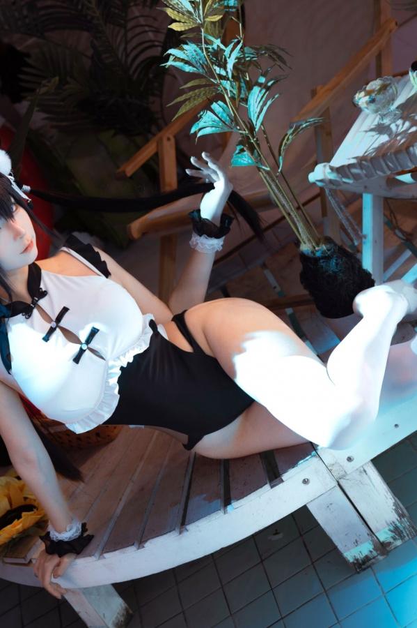 蠢沫沫  蠢沫沫-熊猫娘 独家二次元高叉旗袍美腿性感私房写真第34张图片