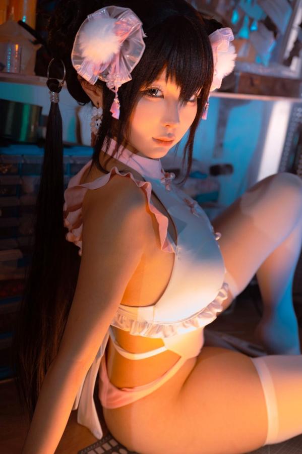 蠢沫沫  蠢沫沫-熊猫娘 独家二次元高叉旗袍美腿性感私房写真第96张图片