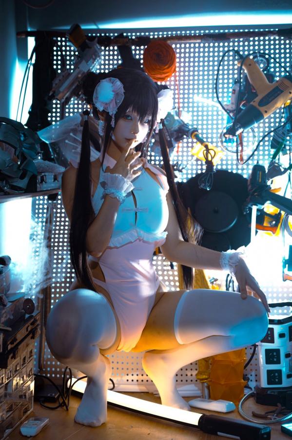 蠢沫沫  蠢沫沫-熊猫娘 独家二次元高叉旗袍美腿性感私房写真第101张图片