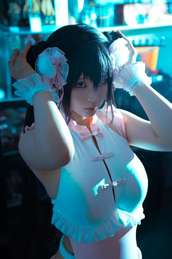 蠢沫沫  蠢沫沫-熊猫娘 独家二次元高叉旗袍美腿性感私房写真第105张图片
