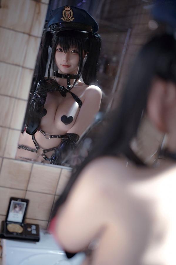 蠢沫沫  蠢沫沫-沙希女警性感皮衣制服Cosplay写真第112张图片