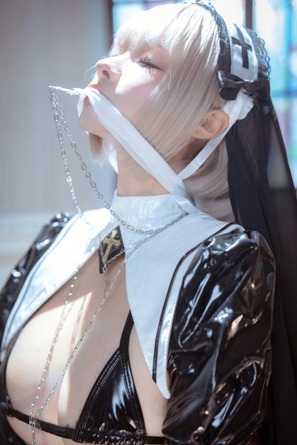 蠢沫沫  蠢沫沫 - 修女修道院漆皮私房写真 魅惑角色扮演性感女神第83张图片