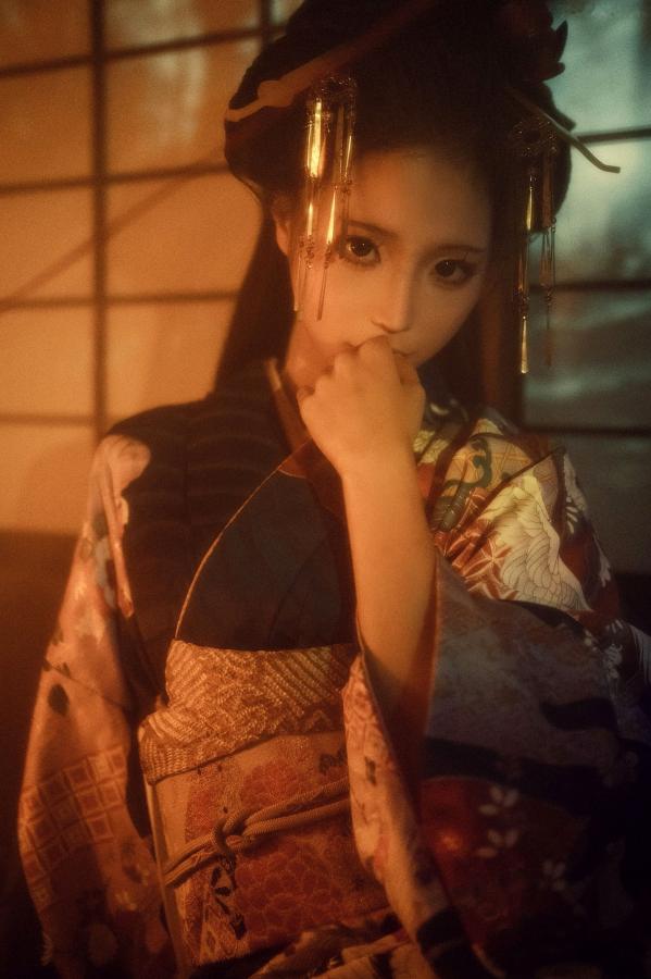 蠢沫沫  蠢沫沫-2024年会员《祥瑞》和服古风角色扮演冷艳诱惑写真第9张图片