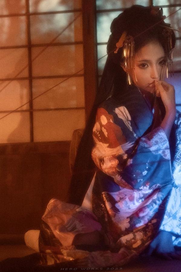 蠢沫沫  蠢沫沫-2024年会员《祥瑞》和服古风角色扮演冷艳诱惑写真第11张图片