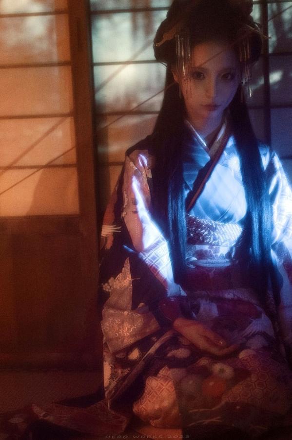 蠢沫沫  蠢沫沫-2024年会员《祥瑞》和服古风角色扮演冷艳诱惑写真第13张图片