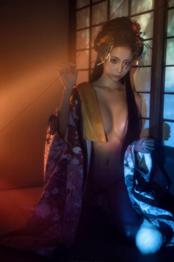 蠢沫沫  蠢沫沫-2024年会员《祥瑞》和服古风角色扮演冷艳诱惑写真第20张图片