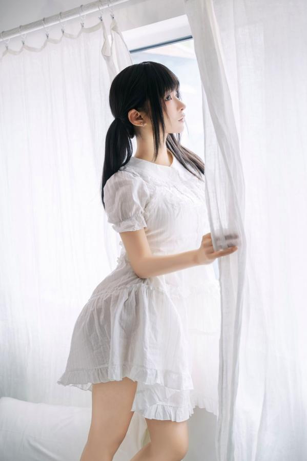 蠢沫沫  《蠢沫沫-8月写真合集-1》日系家居白裙少女私房治愈写真第11张图片