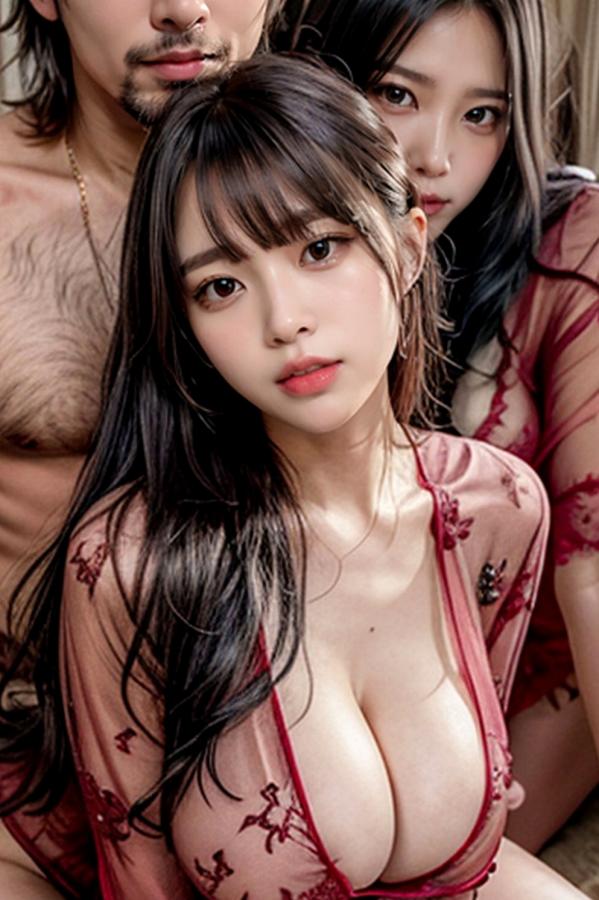   AI美女-拟实-红色蕾丝情趣内衣 浴室浴缸透视私房性感写真第39张图片