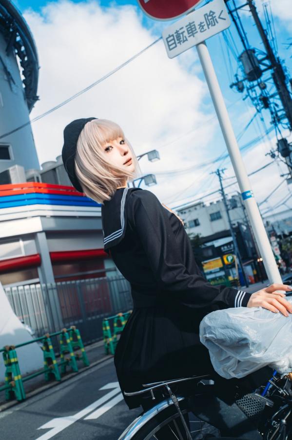 蠢沫沫  蠢沫沫-秋寻上 日系校服制服与大阪街拍性感写真第2张图片