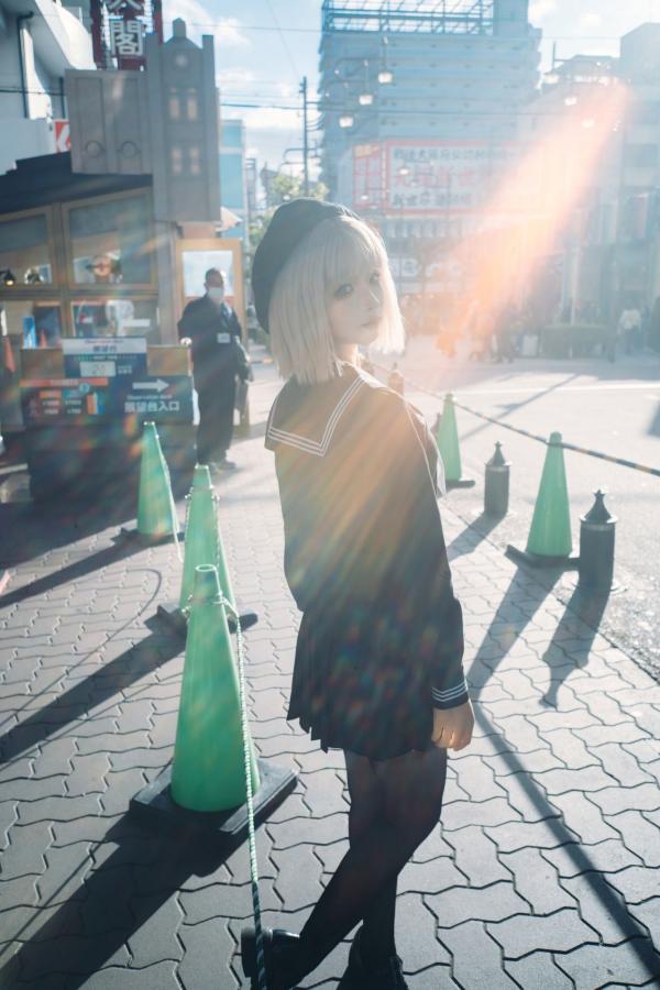 蠢沫沫  蠢沫沫-秋寻上 日系校服制服与大阪街拍性感写真第90张图片