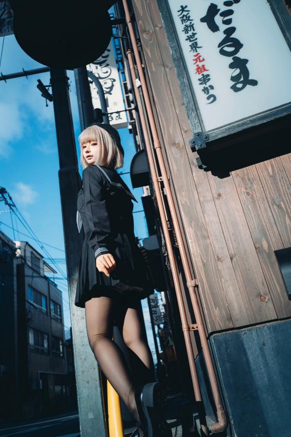 蠢沫沫  蠢沫沫-秋寻上 日系校服制服与大阪街拍性感写真第179张图片