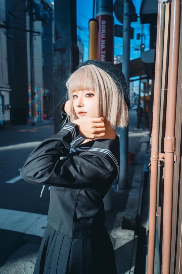 蠢沫沫  蠢沫沫-秋寻上 日系校服制服与大阪街拍性感写真第190张图片
