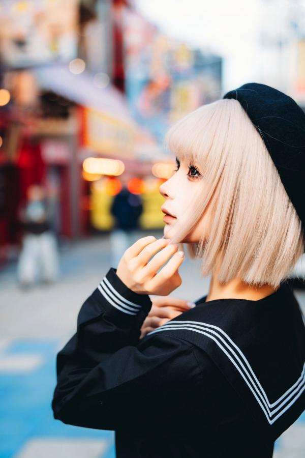 蠢沫沫  蠢沫沫-秋寻上 日系校服制服与大阪街拍性感写真第205张图片