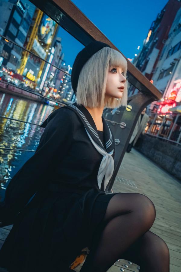 蠢沫沫  蠢沫沫-秋寻上 日系校服制服与大阪街拍性感写真第206张图片