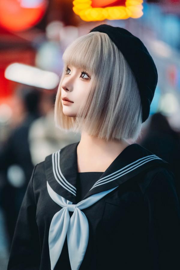 蠢沫沫  蠢沫沫-秋寻上 日系校服制服与大阪街拍性感写真第208张图片
