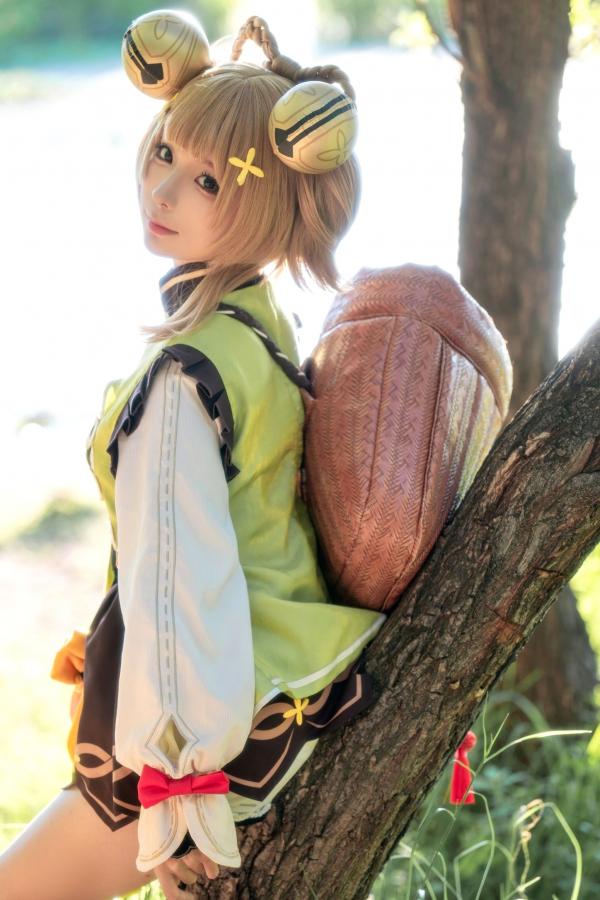 蠢沫沫  蠢沫沫-瑶瑶原神Cosplay户外阳光草地清新治愈萌系写真第11张图片
