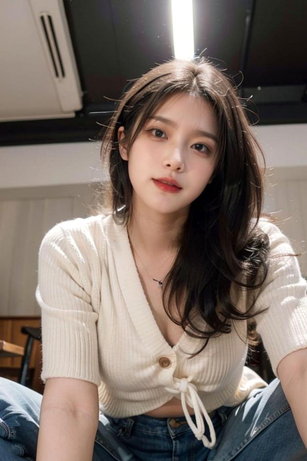    AI美女-拟实-咖啡馆的休闲时光 温暖治愈系性感下午茶写真第52张图片