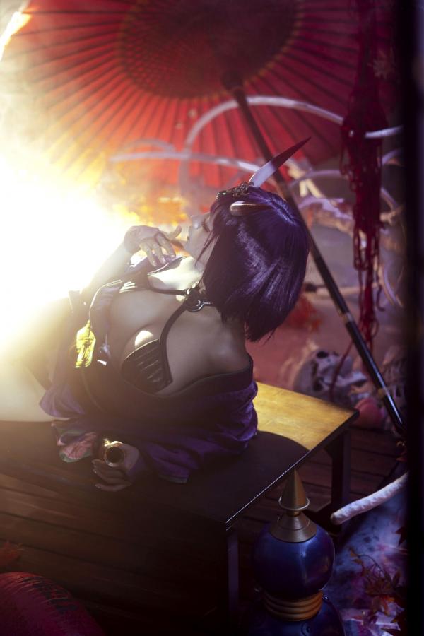 蠢沫沫  蠢沫沫-2025年09月自拍-4套 魅惑鬼姬Cosplay与黑丝校服写真第30张图片
