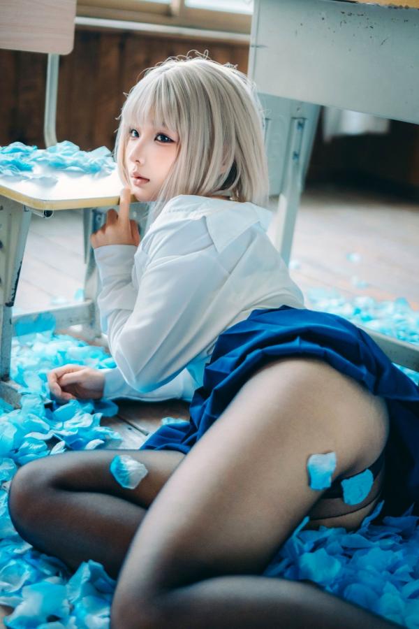 蠢沫沫  蠢沫沫-2025年09月自拍-4套 魅惑鬼姬Cosplay与黑丝校服写真第109张图片