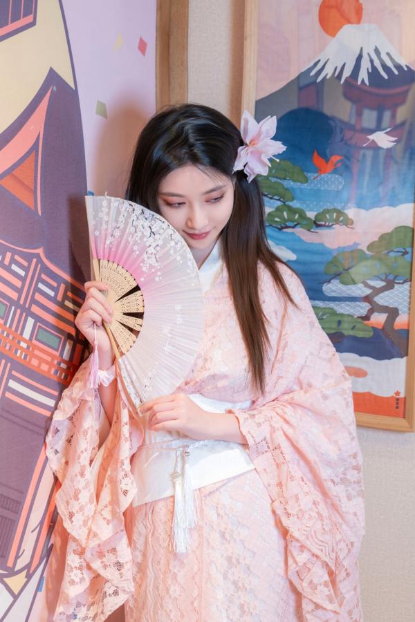 年年Nnian 年年  年年《漫花》户外桃花林和服性感大尺度写真 极品女神清新诱惑第56张图片