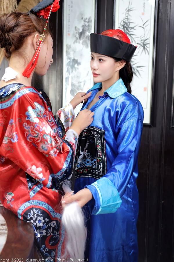 金允希Yuki  金允希  [秀人网XiuRen] NO.10762 金允希&Yuki - 清代宫廷古装cos 姐妹花闺房激情互动 大尺度古风诱惑写真第39张图片