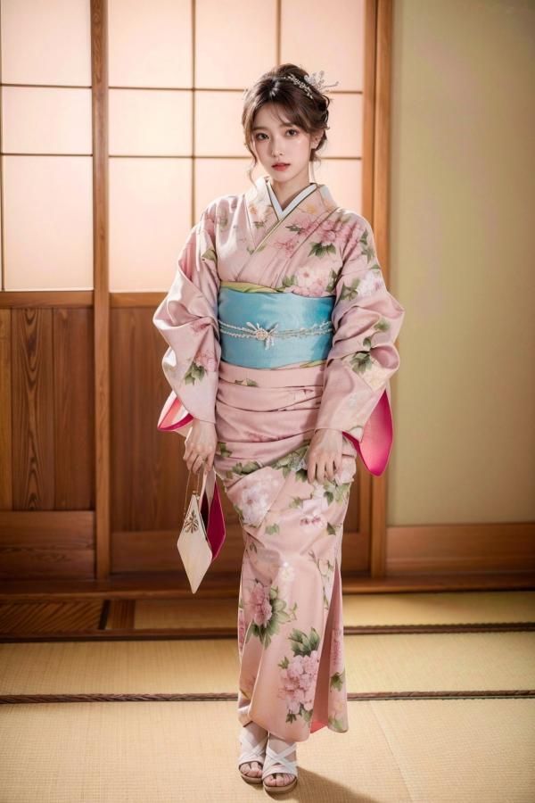    AI美女-拟实-粉色和服 日式和室私房写真 大尺度无圣光性感诱惑第2张图片