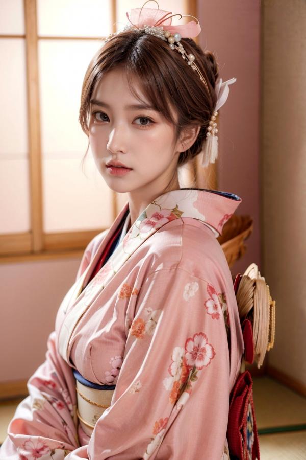    AI美女-拟实-粉色和服 日式和室私房写真 大尺度无圣光性感诱惑第10张图片