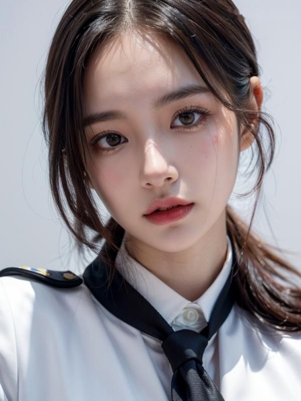    AI美女-拟实-美女飞行员机长-18禁 飞行员制服特写海滩性感写真第1张图片