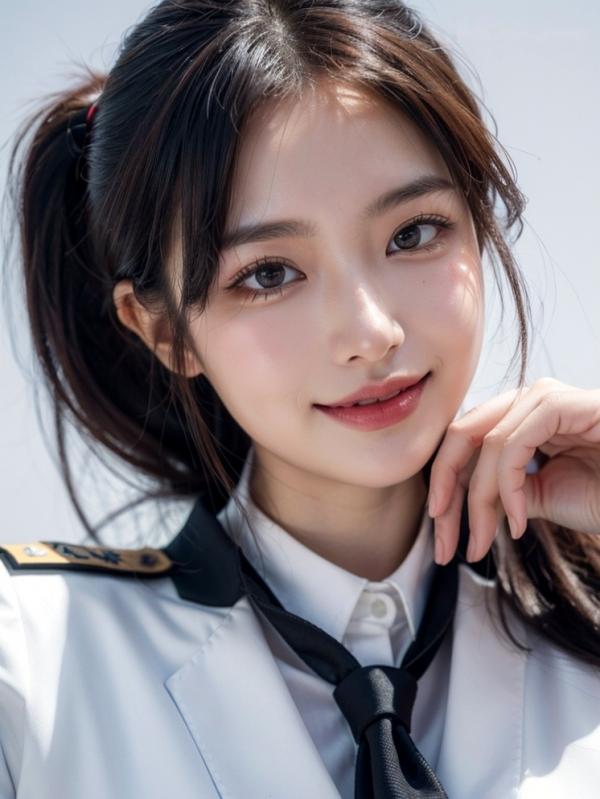    AI美女-拟实-美女飞行员机长-18禁 飞行员制服特写海滩性感写真第3张图片