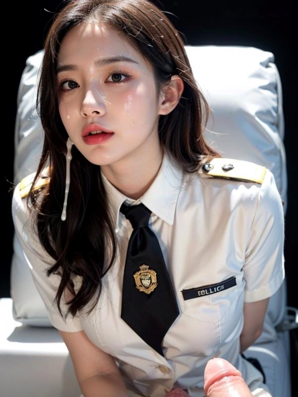    AI美女-拟实-美女飞行员机长-18禁 飞行员制服特写海滩性感写真第11张图片