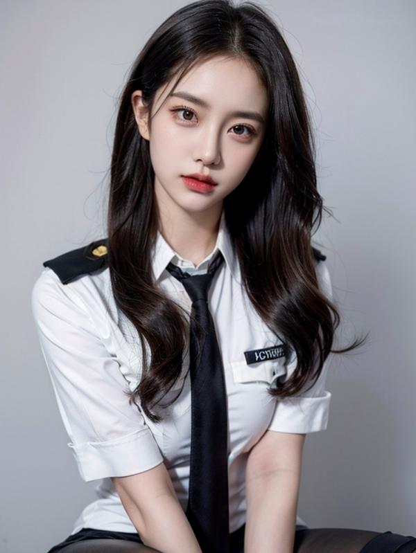    AI美女-拟实-美女飞行员机长-18禁 飞行员制服特写海滩性感写真第42张图片