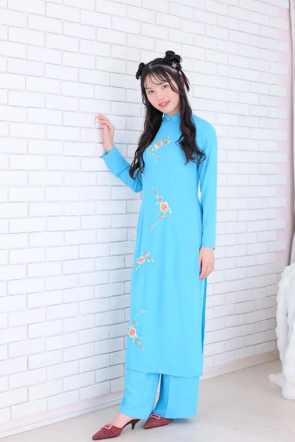    [Minisuka.tv] Mai Hyodo 兵藤まい - Regular Gallery Set 1.02 天蓝奥黛长裙清纯写真 治愈系甜美少女第9张图片