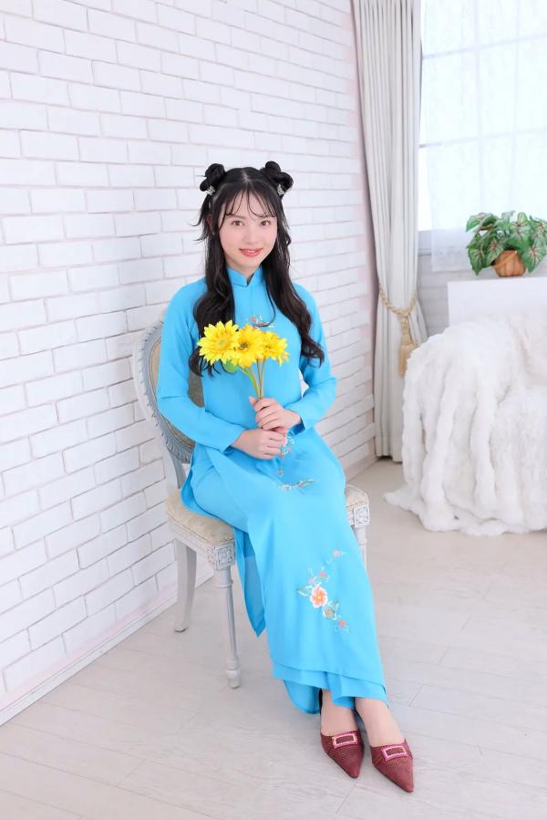    [Minisuka.tv] Mai Hyodo 兵藤まい - Regular Gallery Set 1.02 天蓝奥黛长裙清纯写真 治愈系甜美少女第15张图片