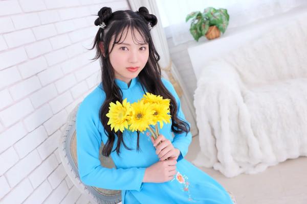    [Minisuka.tv] Mai Hyodo 兵藤まい - Regular Gallery Set 1.02 天蓝奥黛长裙清纯写真 治愈系甜美少女第17张图片